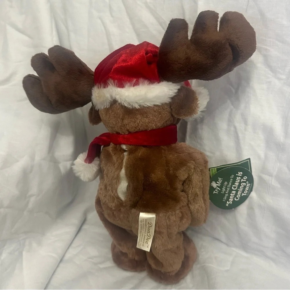NWT Dan Dee‎ Animated Christmas Moose Decor Plush Lights Up Dances Sings WORKS!